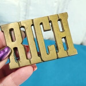 RICH Vintage Brass Belt Buckle
